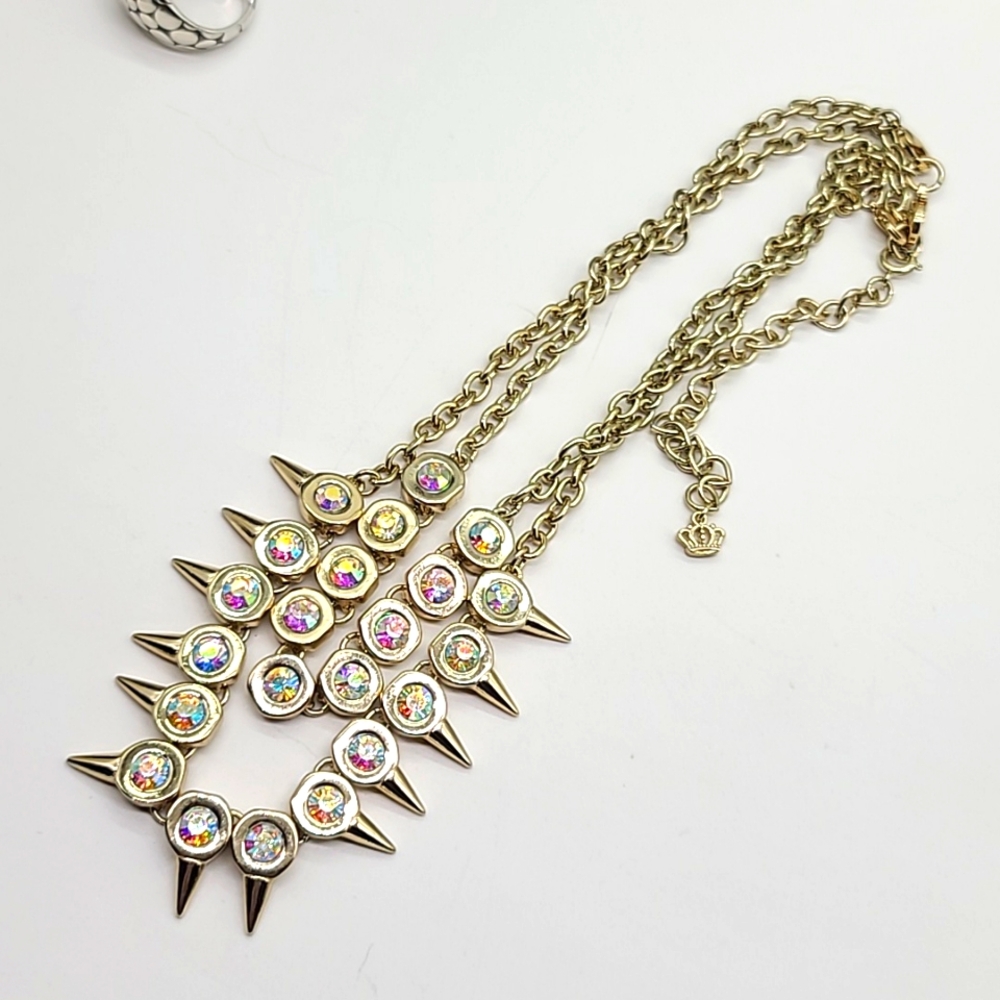 $152 Pam & Gela JUICY COUTURE Aurora Borealis Convertible Double Neck w Spikes! - Picture 9 of 11